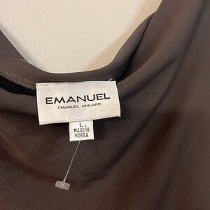 Emanuel Elegant Black Maxi Dress size L 70% rayon 30%polyester